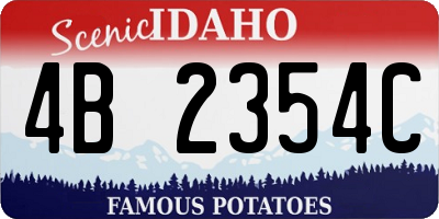 ID license plate 4B2354C