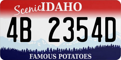 ID license plate 4B2354D