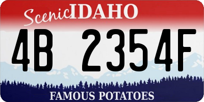ID license plate 4B2354F