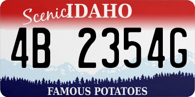 ID license plate 4B2354G