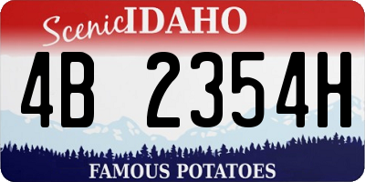 ID license plate 4B2354H