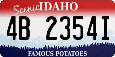 ID license plate 4B2354I