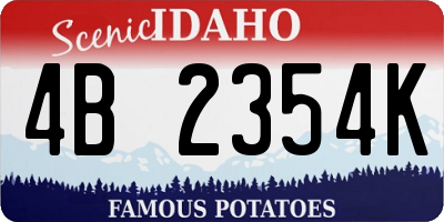 ID license plate 4B2354K