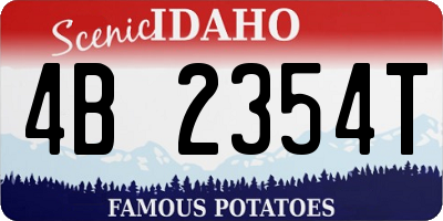 ID license plate 4B2354T