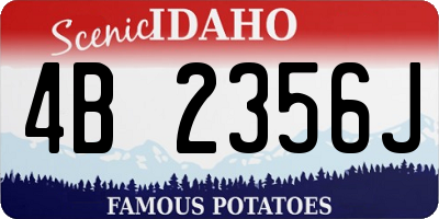 ID license plate 4B2356J