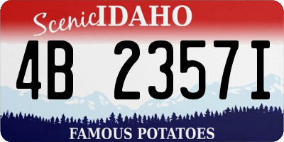 ID license plate 4B2357I
