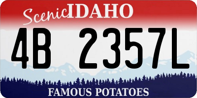 ID license plate 4B2357L