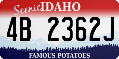 ID license plate 4B2362J