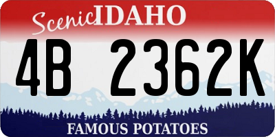 ID license plate 4B2362K