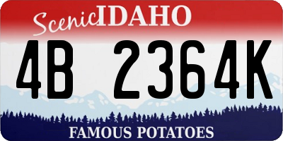 ID license plate 4B2364K