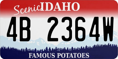 ID license plate 4B2364W
