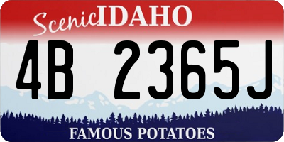 ID license plate 4B2365J