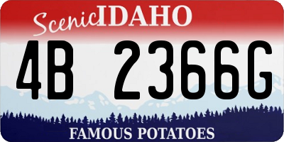 ID license plate 4B2366G