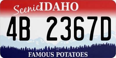 ID license plate 4B2367D