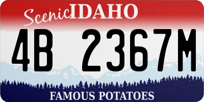 ID license plate 4B2367M