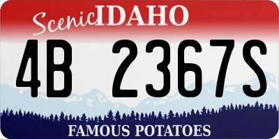 ID license plate 4B2367S