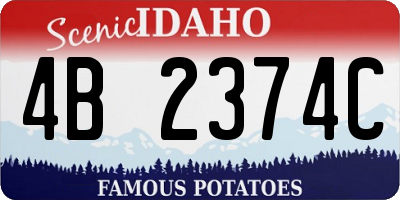 ID license plate 4B2374C