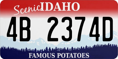 ID license plate 4B2374D