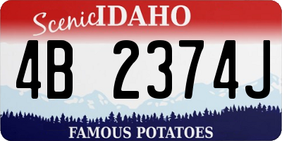 ID license plate 4B2374J