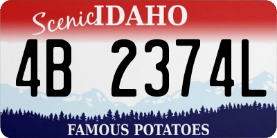 ID license plate 4B2374L