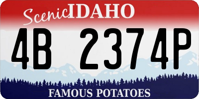 ID license plate 4B2374P