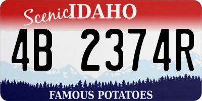 ID license plate 4B2374R