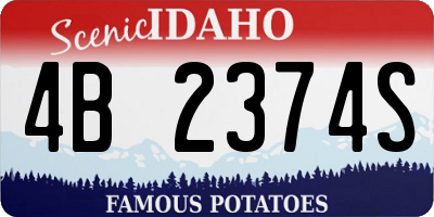 ID license plate 4B2374S