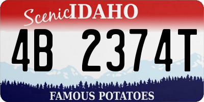 ID license plate 4B2374T