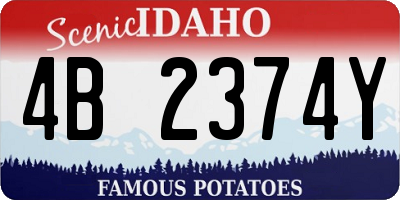 ID license plate 4B2374Y