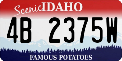ID license plate 4B2375W