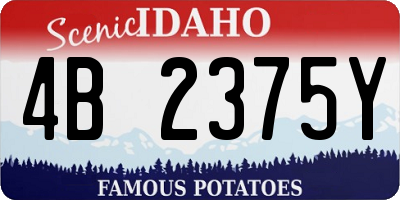 ID license plate 4B2375Y