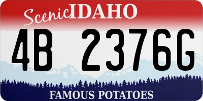 ID license plate 4B2376G