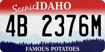 ID license plate 4B2376M