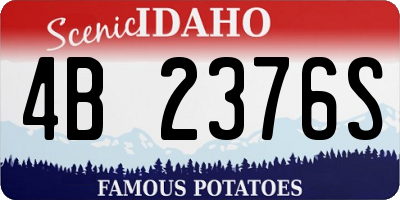 ID license plate 4B2376S