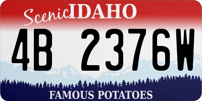 ID license plate 4B2376W