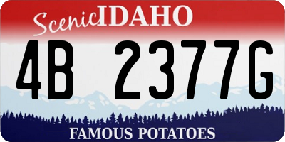 ID license plate 4B2377G