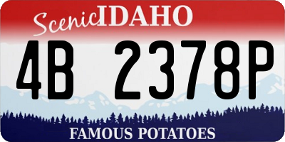 ID license plate 4B2378P