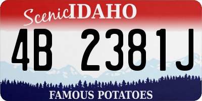 ID license plate 4B2381J
