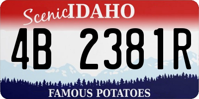ID license plate 4B2381R