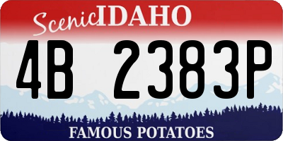 ID license plate 4B2383P