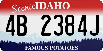 ID license plate 4B2384J