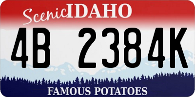 ID license plate 4B2384K