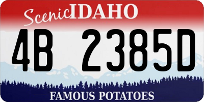 ID license plate 4B2385D