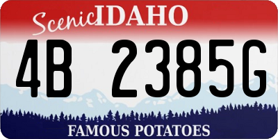 ID license plate 4B2385G