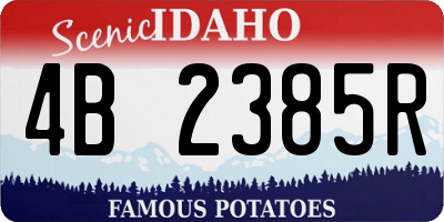 ID license plate 4B2385R