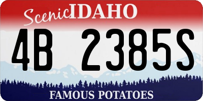 ID license plate 4B2385S
