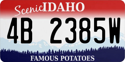 ID license plate 4B2385W