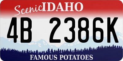 ID license plate 4B2386K