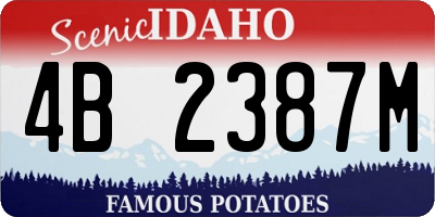 ID license plate 4B2387M