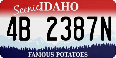 ID license plate 4B2387N